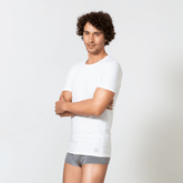 Signature Cotton Crew Neck Undershirt - White
